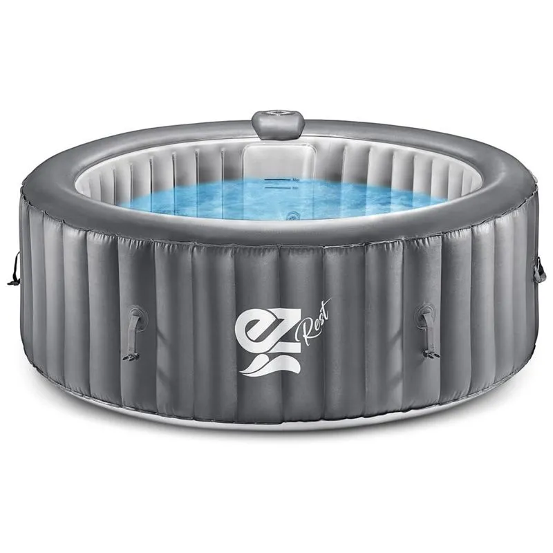Spa Inflável Hidromassagem Para 6 Pessoas Com 130 Jatos De Bolha, Serenelife, Cinza