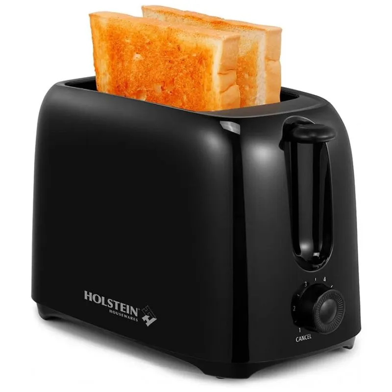 Torradeira Elétrica De 2 Fatias Com 6 Níveis De Tostagem, 220v 750w, Holstein Housewares, Preta