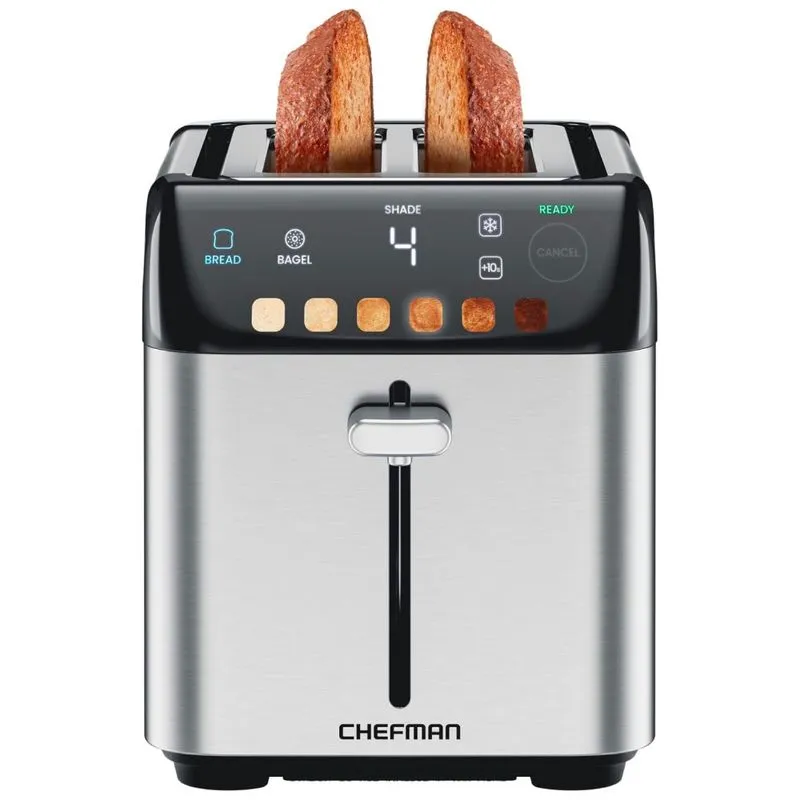 Torradeira Inteligente De 2 Fatias Com 6 Configurações De Tostagem E Painel Digital, 110v 850w, Chefman, Prata