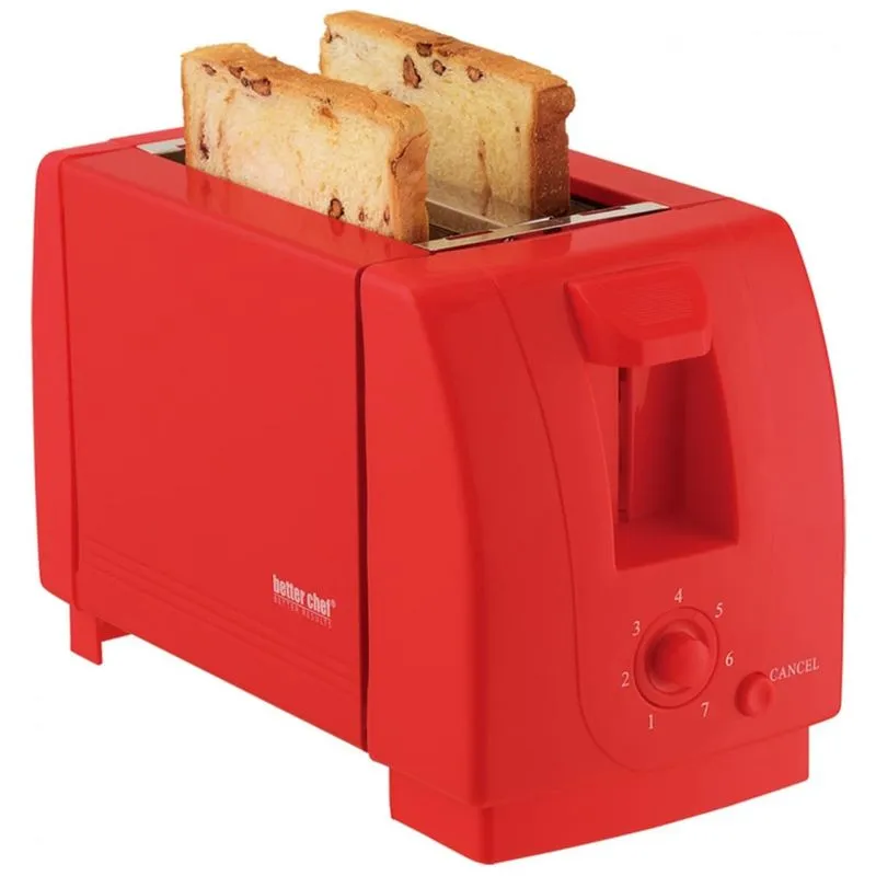 Torradeira De 2 Fatias Com Controle De Tostagem, 110v 750w, Better Chef, Vermelha