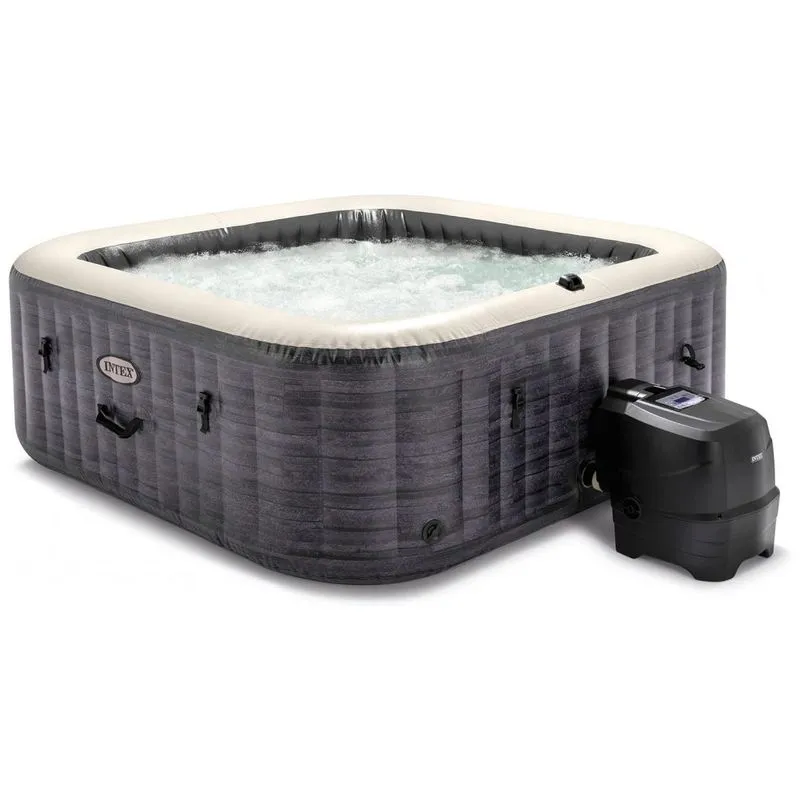 Spa Inflável Hidromassagem Para 6 Pessoas Com 170 Jatos De Bolha E Bomba Embutida, Intex 28451ep, Cinza
