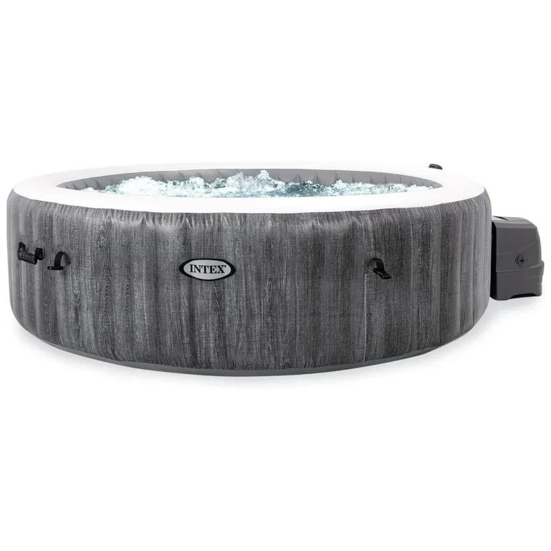 Spa Inflável Para 6 Pessoas Com 170 Jatos De Bolha, Bomba Aquecedora Embutida, Intex 28441ep, Cinza