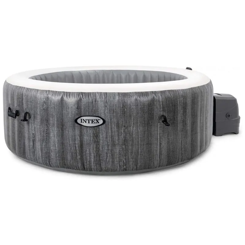 Spa Inflável Para 4 Pessoas Com Luz Led Multicolorida E 140 Jatos Calmantes, Intex, Cinza