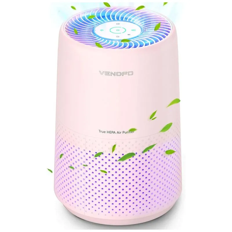Purificador De Ar Para Quarto Com Filtro Hepa H13 Silencioso, Vendfo Vf10, Rosa