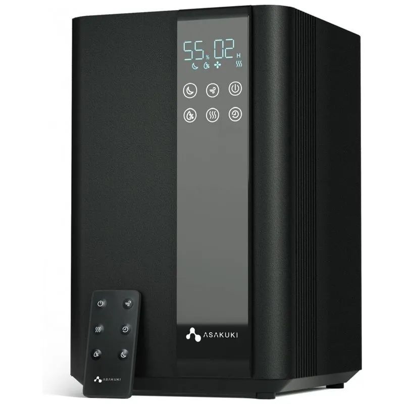 Umidificador Para Quarto E Sala Grande 5l Com Umidificação 4x Mais Rápida, Controle Remoto E Desligamento Automático, Asakuki, Preto