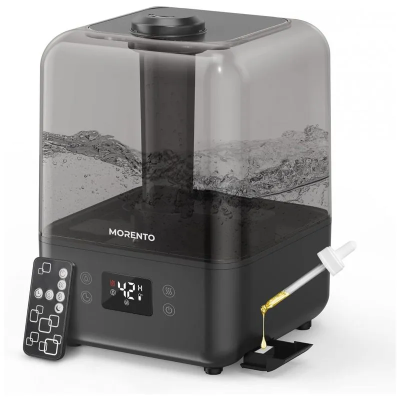 Umidificador Para Quarto 4,5l Com Bico 360, Desligamento Automático E Luz Noturna, Morento Mr4102, Preto