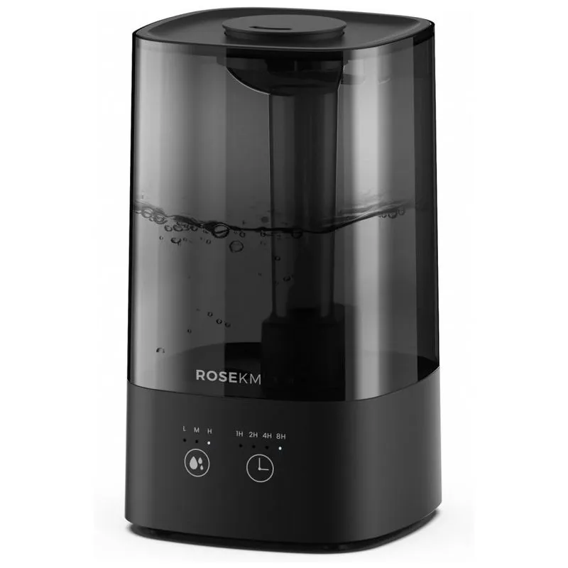 Umidificador Para Quarto 4,5l Com Temporizador, Nível De Névoa Ajustável E Bico 360, Rosekm Kckm13t, Preto