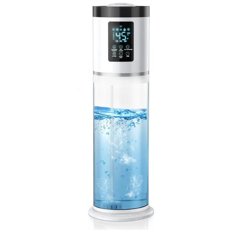 Umidificador Para Quarto Grande 8l Com Tanque Transparente E Luz Ambiente 7 Cores, Hiswelle, Branco