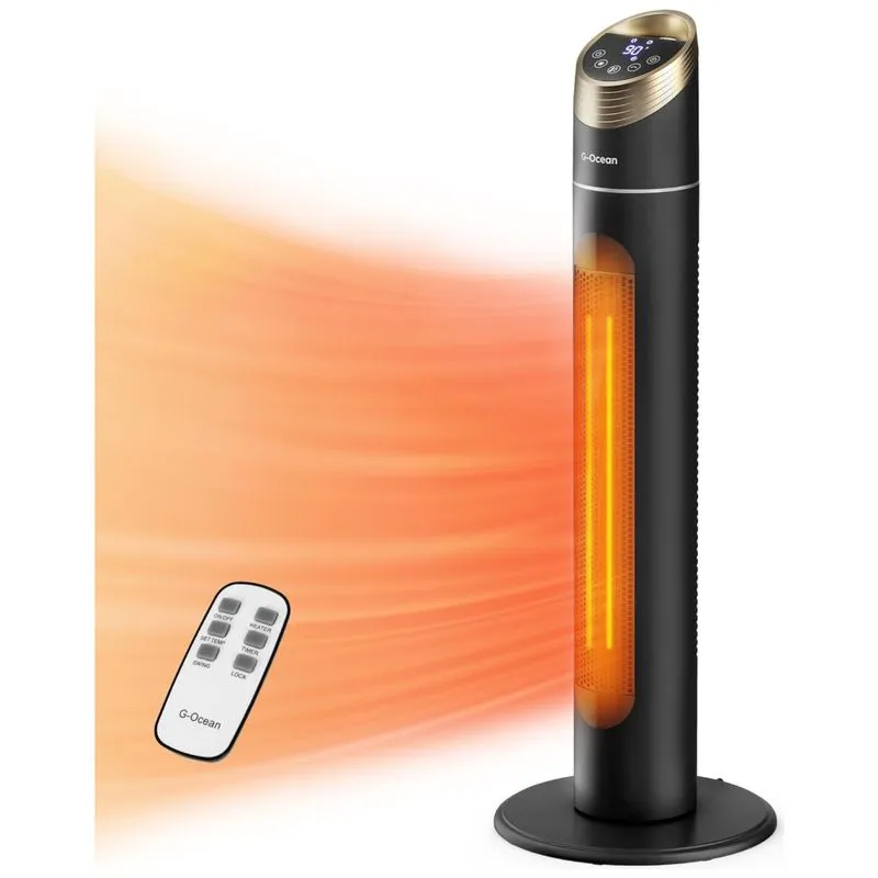 Aquecedor Elétrico Para Salas Grandes Com Aquecimento Silencioso, Controle Remoto E Proteção Contra Superaquecimento, 110v 1500w, G Ocean, Branco