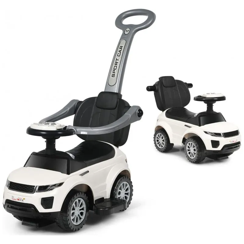 Carrinho De Passeio Infantil Com Alça De Proteção Removível E Luzes Sonoras Para Crianças De 1 A 3 Anos, Honey Joy, Branco