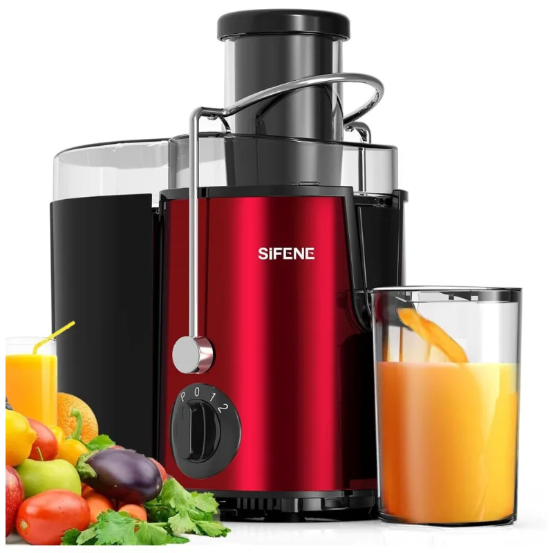 Centrífuga De Frutas E Vegetais Fácil De Limpar, Em Aço Inoxidável, 110v 400w, Sifene, Vermelha