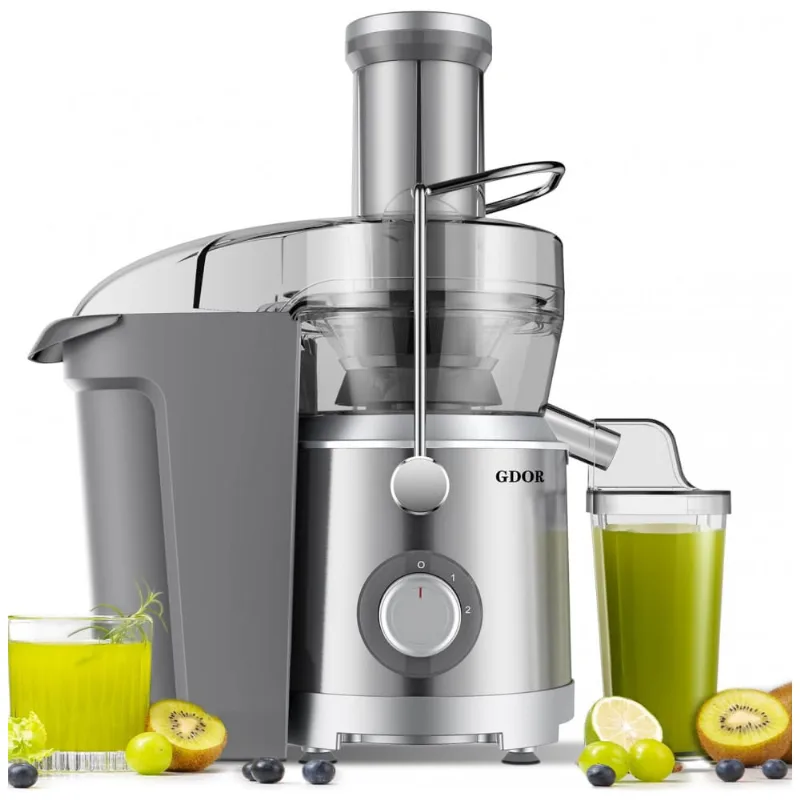 Centrífuga De Frutas E Vegetais Com Velocidade Dupla, 110v 1300w, Gdor, Prata