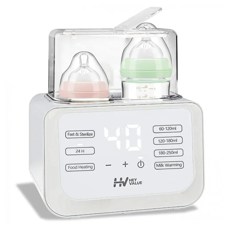 Aquecedor De Mamadeira 8 Em 1 Com Temporizador, Aquecimento Constante 24h E Descongelamento, Heyvalue, Branco