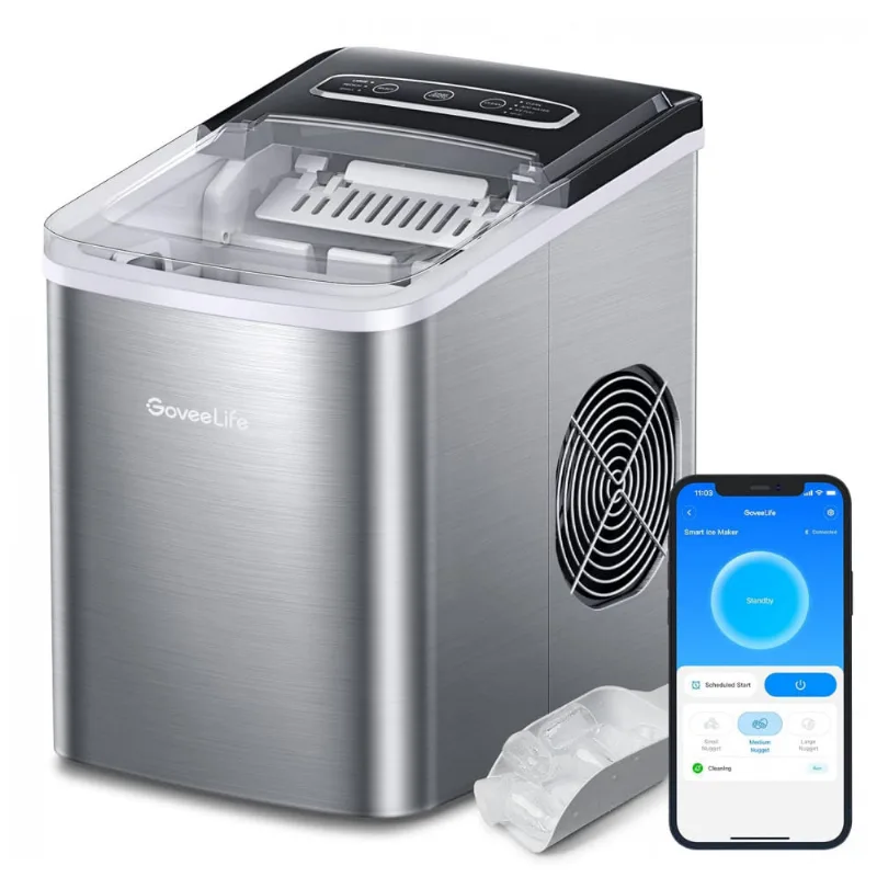 Máquina De Gelo Portátil Compacta Automática Com Capacidade Para 12 Kg Em 24h, Colher, 10 Sacos E Função Autolimpeza, 110v 120w, Vivohome, Prata