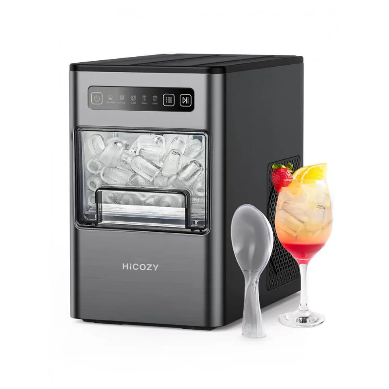 Máquina De Gelo Com Capacidade Para 10 Kg Em 24h E Função Autolimpeza, 110v 110w, Hicozy, Preta
