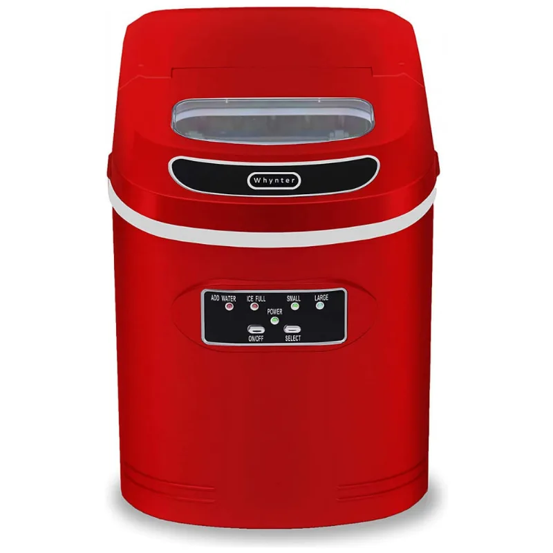 Máquina De Gelo Compacta Portátil Com Capacidade Para 12 Kg Em 24h, 110v 120w, Whynter Imc270mb, Vermelha