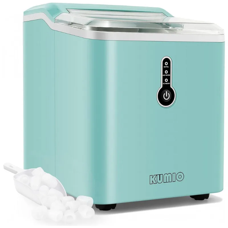 Máquina De Gelo Com Capacidade Para 12 Kg Em 24h, Colher E Cesta De Gelo, 110v 120w, Kumio, Azul