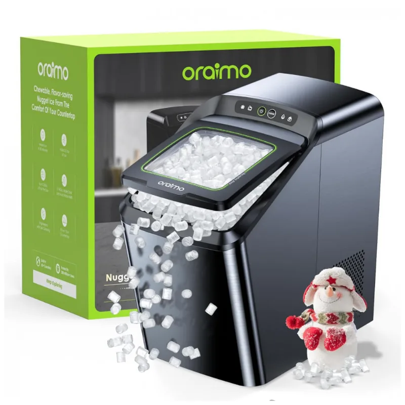 Máquina De Gelo Com Capacidade Para 11 Kg Em 24h, Autolimpeza E Recarga Automática De Água, 110v 170w, Oraimo, Preta