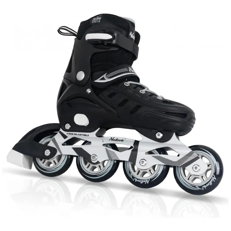 Patins Regulável e Ajustável para Crianças e Adultos, Tam BR 40 a 43, Nattork, Preto