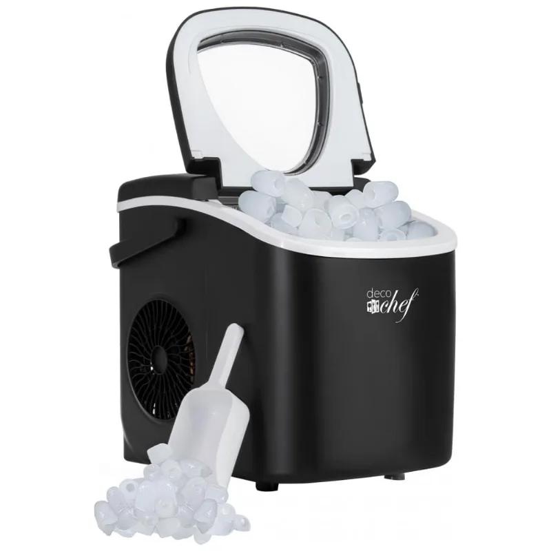 Máquina De Gelo Com Capacidade Para 11 Kg Em 24h, Alça, Colher E Cesta De Gelo, 110v, Deco, Preta