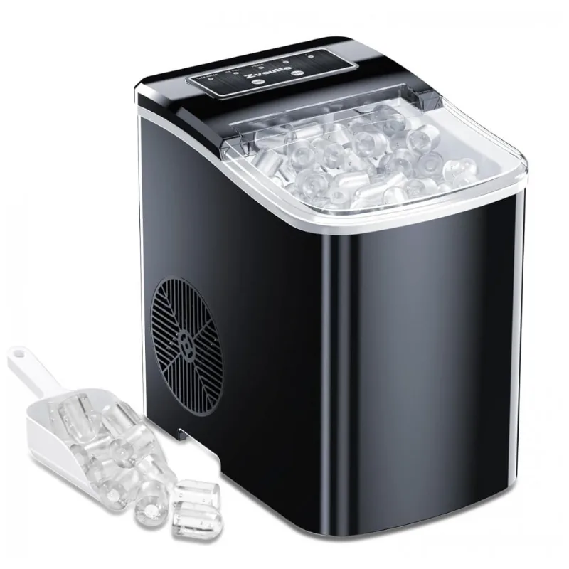Máquina De Gelo Com Capacidade Para 11 Kg Em 24h, Colher E Cesta De Gelo, 110v 84w, Zvoutte, Preta