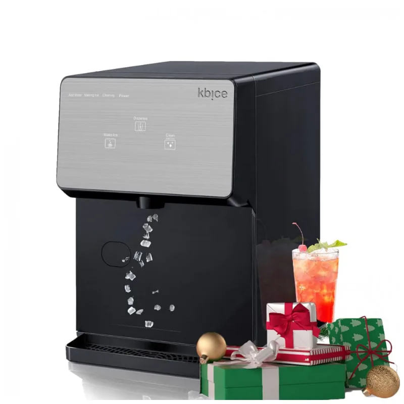 Máquina De Gelo Com Capacidade Para 14,5 Kg Em 24h E Painel Digital, 110v, Kbice, Preta