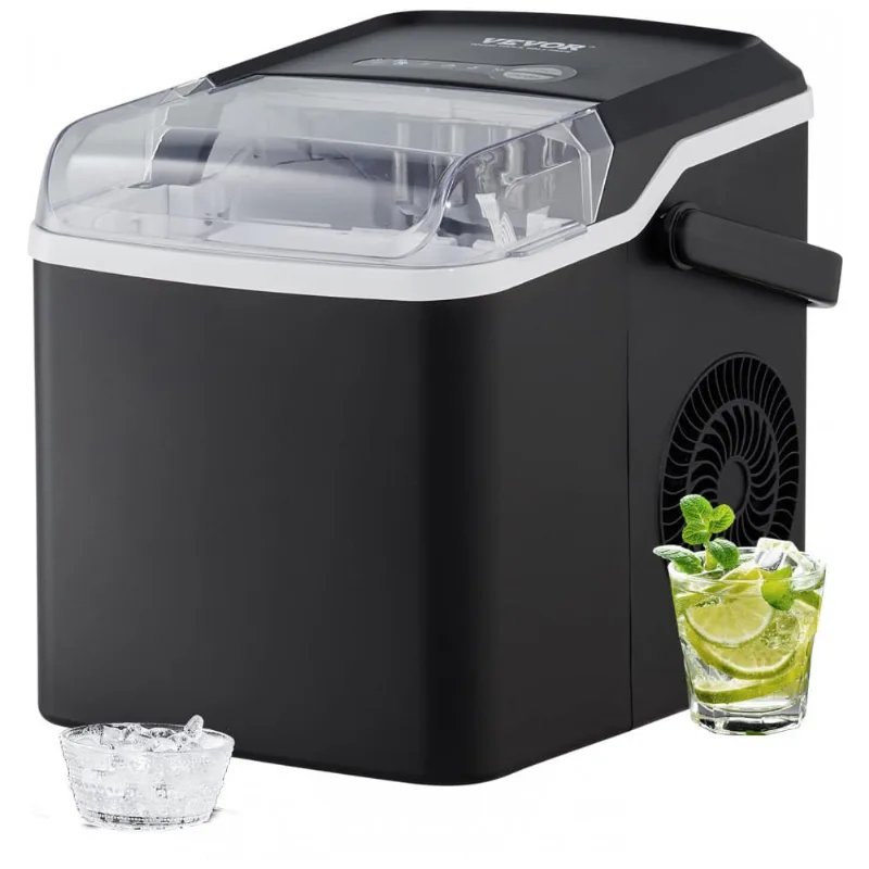 Máquina De Gelo Com Capacidade Para 11 Kg Em 24h, Colher E Cesta De Gelo, 110v, Vevor, Preta