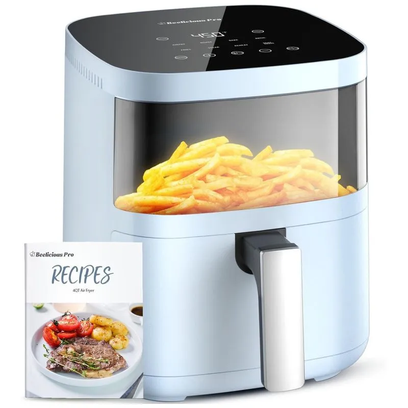 Fritadeira Elétrica Airfryer 8 Em 1, 3,7l Com Janela De Visualização, Painel Digital E Cesto Antiaderente Adequado De 2 A 4 Pessoas, 110v 1550w,