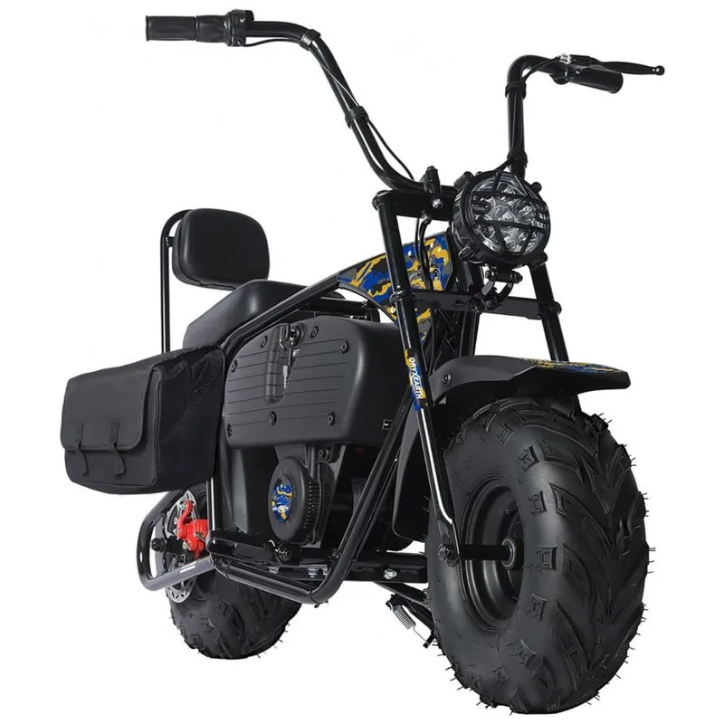 Moto Elétrica Infantil A Bateria 36v Com Farol E Bolsa Destacável, Suporta 68 Kg, Oryxearth, Azul E Amarelo