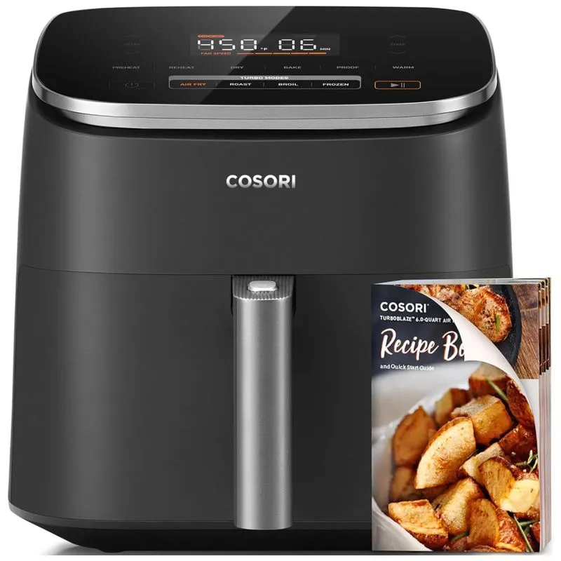 Fritadeira Elétrica Air Fryer 6 Litros Com 9 Funções E 5 Velocidades, 110v 1725w, Cosori, Preta