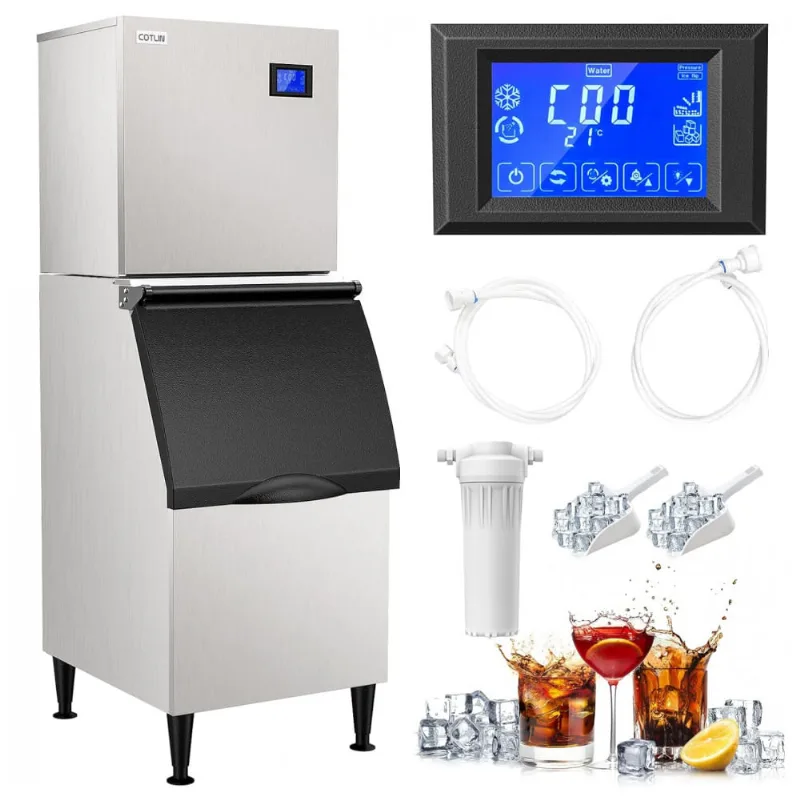 Máquina De Gelo Profissional Produz 181 Kg Em 24h, Cubos Transparentes, 110v 850w, Cotlin, Cinza