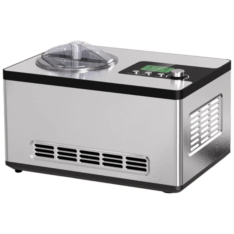 Máquina De Sorvete Automática 1,9l Com Compressor Embutido E Temporizador Lcd, Homtone, Prata