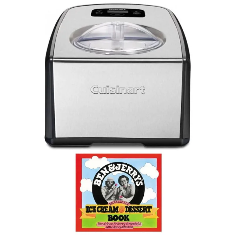 Máquina De Sorvete Automática Com Compressor, Painel Digital E Livro De Sorvetes Caseiros, Cuisinart Ice 100, Prata