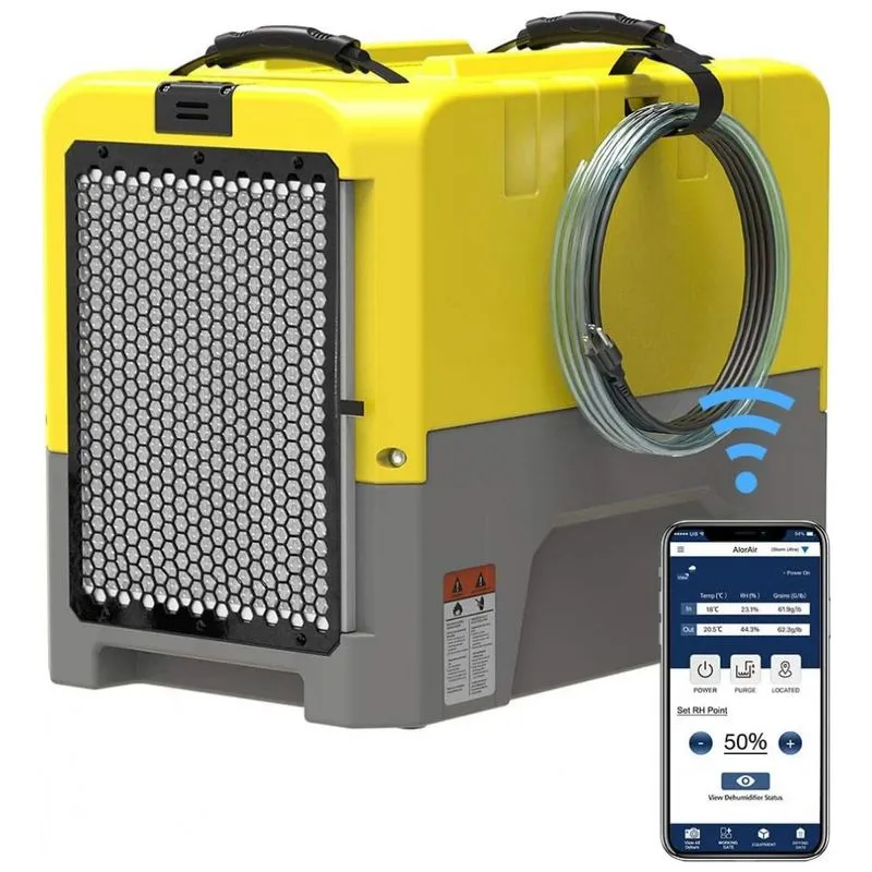 Desumidificador Comercial Para Porão Com Controle Wifi E Capacidade De Rastreamento, Alorair, Amarelo