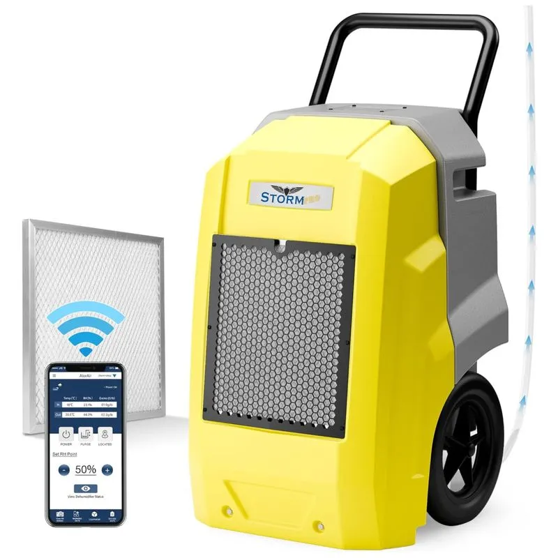 Desumidificador85 Litros Com Drenagem Automática E Conexão Wifi, Alorair, Amarelo