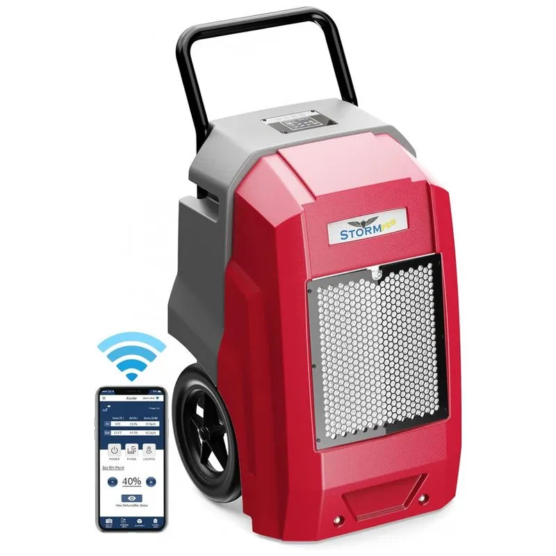 Desumidificador Comercial 85 Litros Com Drenagem Automática E Conexão Wifi, Alorair, Vermelho