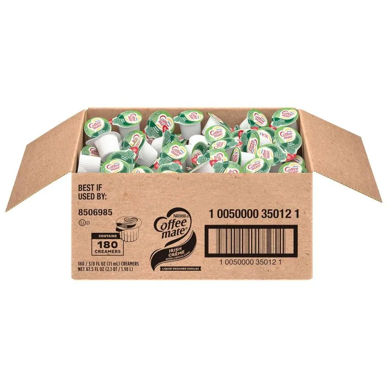 Creme Para Café Sabor Creme Irlandês, Não-lácteo, Caixa Com 50 Unidades, Nestlé Coffee-mate