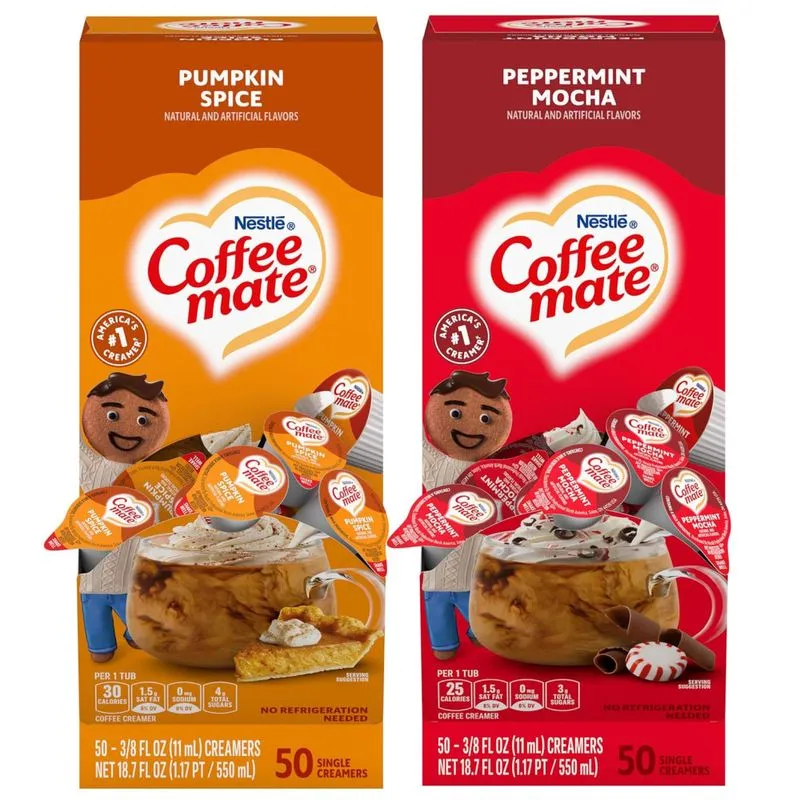 Creme Líquido Para Café Sabores Mocha Hortelã E Abóbora, 50 Unidades De Cada, Nestlé Matte Coffe