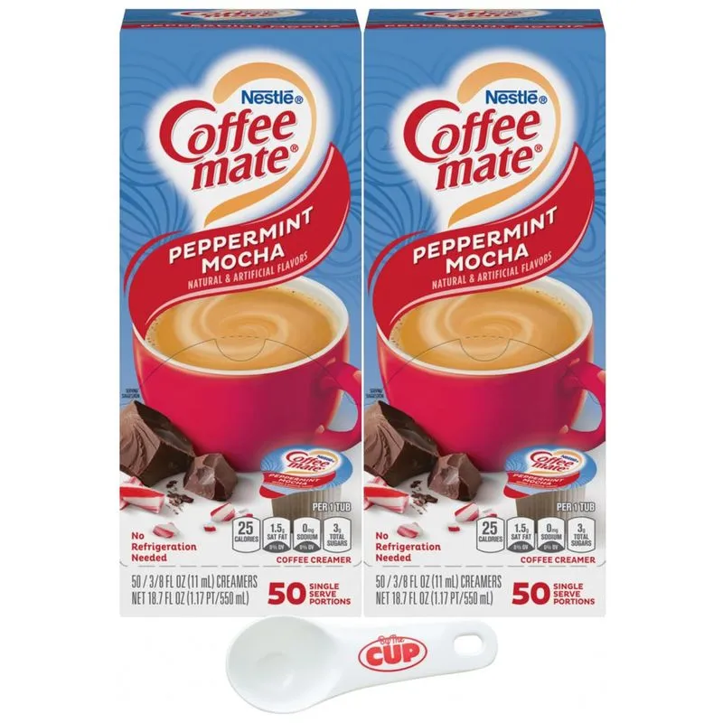 Creme Para Café Sabor Mocha Hortelã Pimenta, 2 Pacotes Com 50 Unidades, Nestlé Coffe Mate