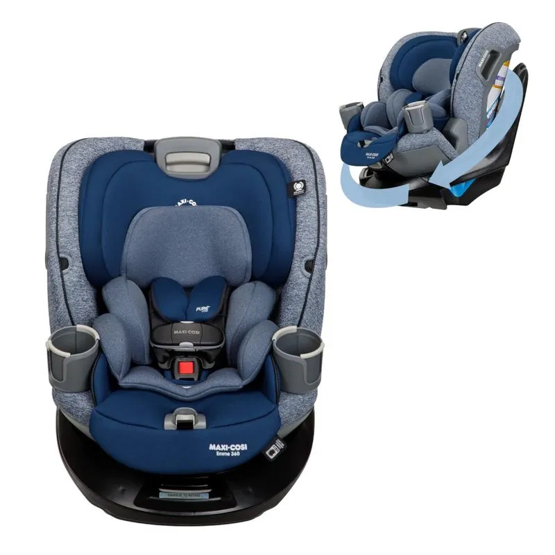Cadeira De Bebê Para Carro, Conversível E Giratória 360, Maxi Cosi Emme, Azul Marinho
