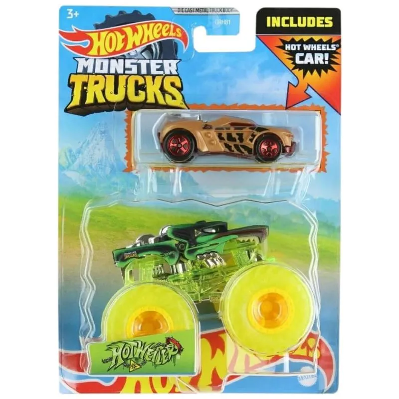 Caminhão Monstro Hotweiler, Inclui um Carro Growler, Hot Wheels 110v