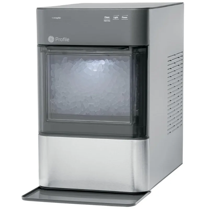 Máquina De Gelo 17,2 Kg Por Dia Com Tela Led, Pepita De Bancada E Conectividade Wifi, 240w, Ge Profile, Prata