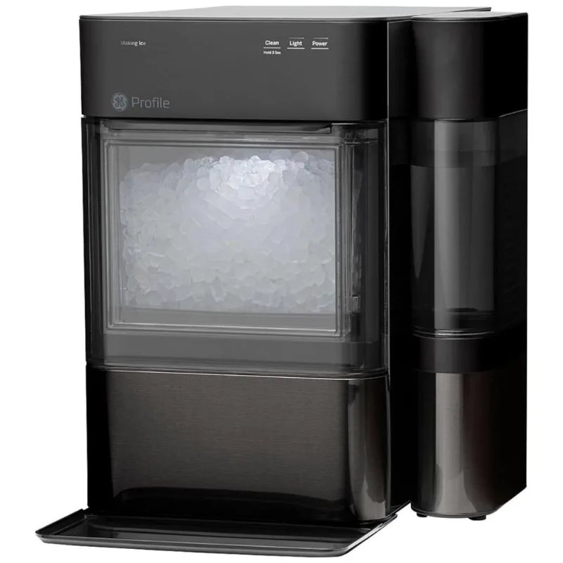 Máquina De Gelo 17,2 Kg Por Dia Com Tanque Lateral E Conectividade Por Wifi, 110v, Ge Profile, Preta