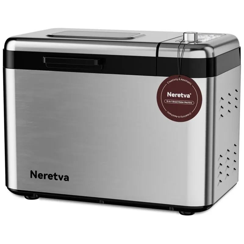 Panificadora Automática 15 Em 1 Com Capacidade De 1,5 Kg, 3 Tamanhos De Pão E 3 Cores Da Crosta, 110v, Neretva, Prata