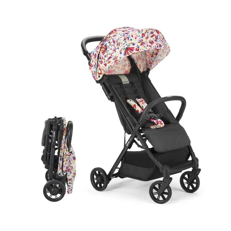 Carrinho De Bebê Compacto Com Assento Acolchoado, Reclinação Em Várias Posições E Apoio Para As Pernas Ajustável, Inglesina Quid, Colorido E Branco