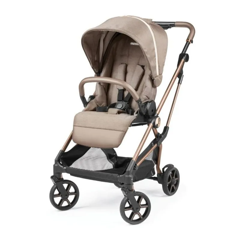 Carrinho De Bebê Com Armazenamento Embaixo, Assento Confortável E Reclinável, Peg Perego Vivace, Bege E Rosa