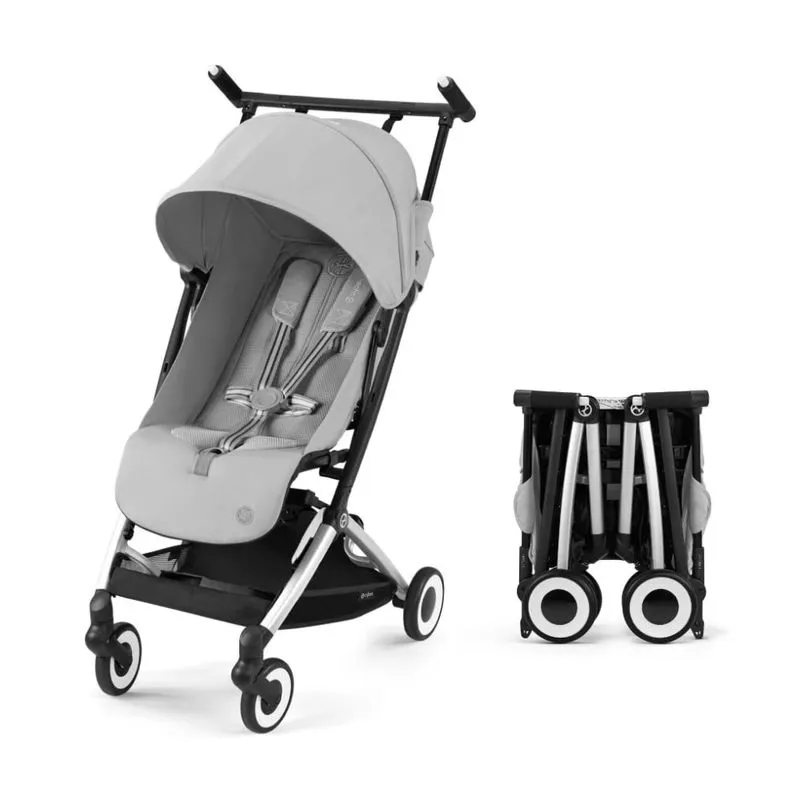 Carrinho De Bebê Ultracompacto Com Suspensão Suave E Reclinação Ajustável Com Uma Mão, Cybex Libelle, Cinza Neblina