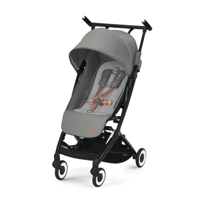 Carrinho De Bebê Ultracompacto Com Suspensão Suave E Reclinação Ajustável Com Uma Mão, Cybex Libelle 2, Cinza Lava