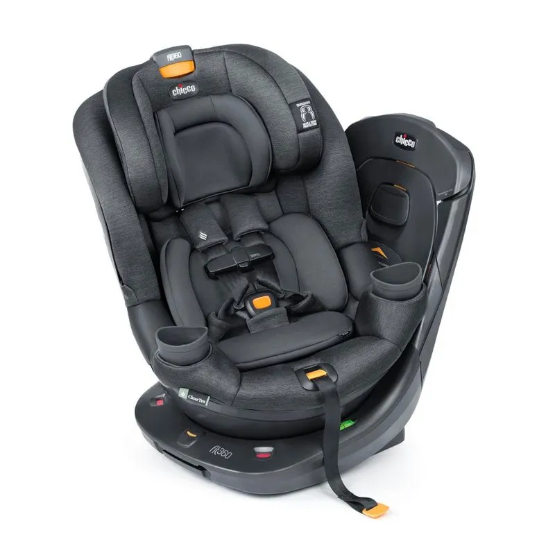 Cadeira De Bebe Para Carro Com Rotação De 360°, Sistema De Arnês Quick-secure E Apoio De Cabeça, Chicco Fit360 Cleartex, Cinza