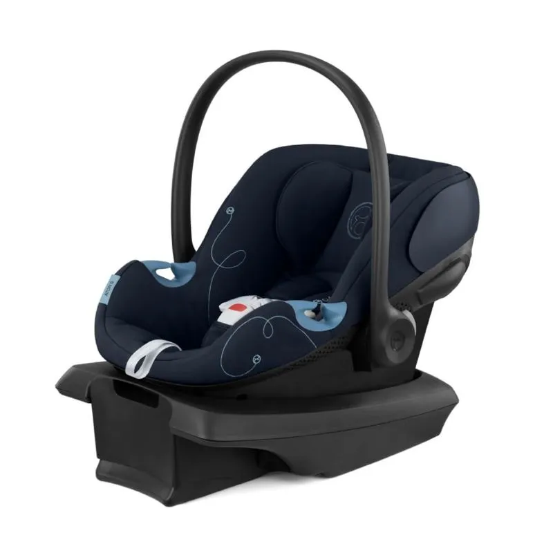 Cadeira De Bebe Para Carro Com Proteção Linear Contra Impactos Laterais, Apoio De Cabeça Ajustável Em 11 Posições E Base Safelock, Cybex Aton G, Azul